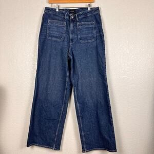 Free Assembly Womens‎ Size 16 Blue Denim High Rise Wide Leg Sailor Boho Jeans